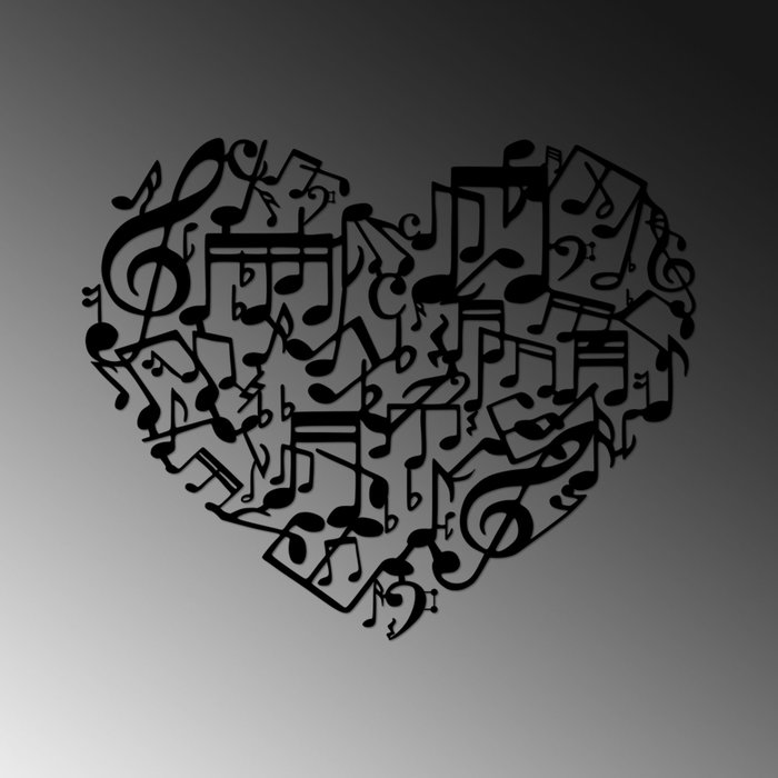 Wallity Musical Love - 507 Escultura de pared decorativa de metal negra Wallity Musical Love - 507 Escultura de pared decorativa de metal negra